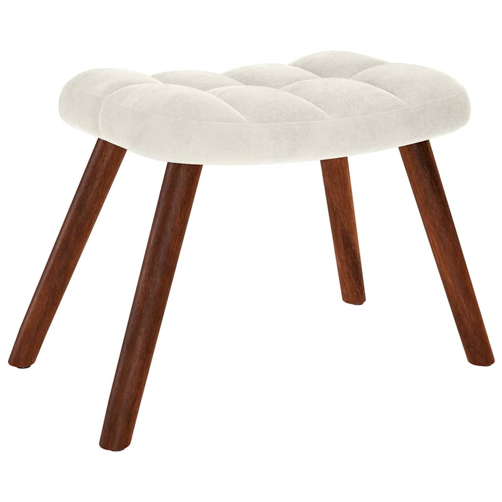 Rocking Chair with Stool Cream Velvet