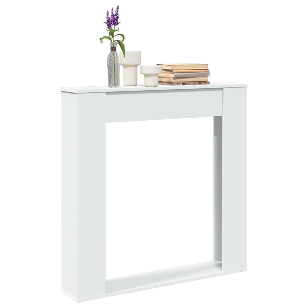 Fireplace Surround White 100x20x100 cm Engineered Wood