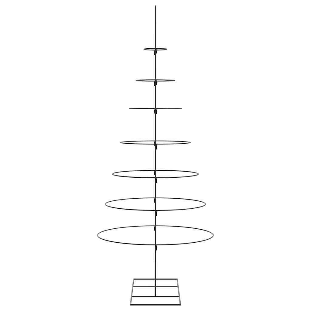 Metal Christmas Tree for Decoration Black 210 cm