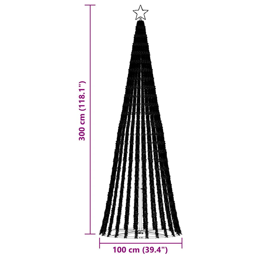 LED Christmas Tree with Spikes 570 LEDs Warm White 300 cm