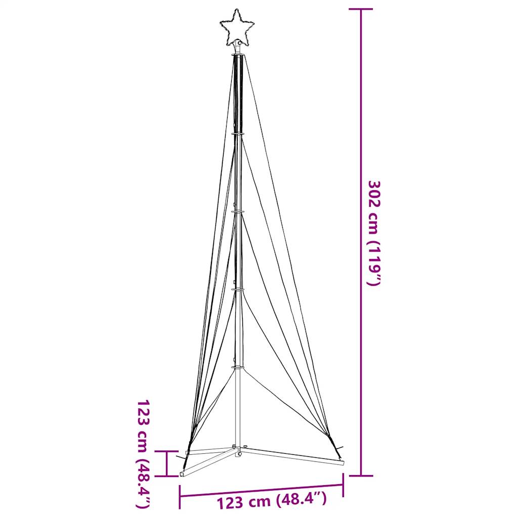 LED Christmas Tree 525 LEDs Cold White 302 cm