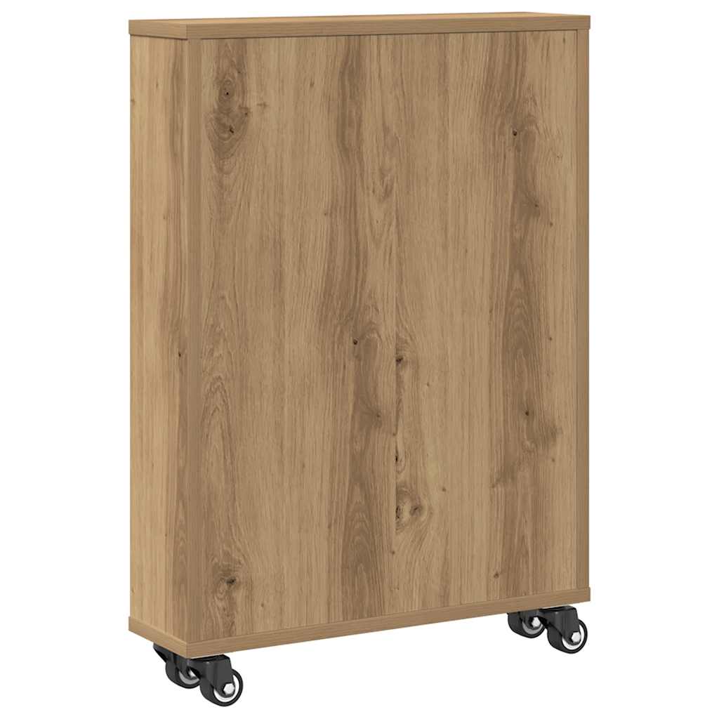 Narrow Storage Trolley Artisian Oak 48x13x68 cm Engineered Wood
