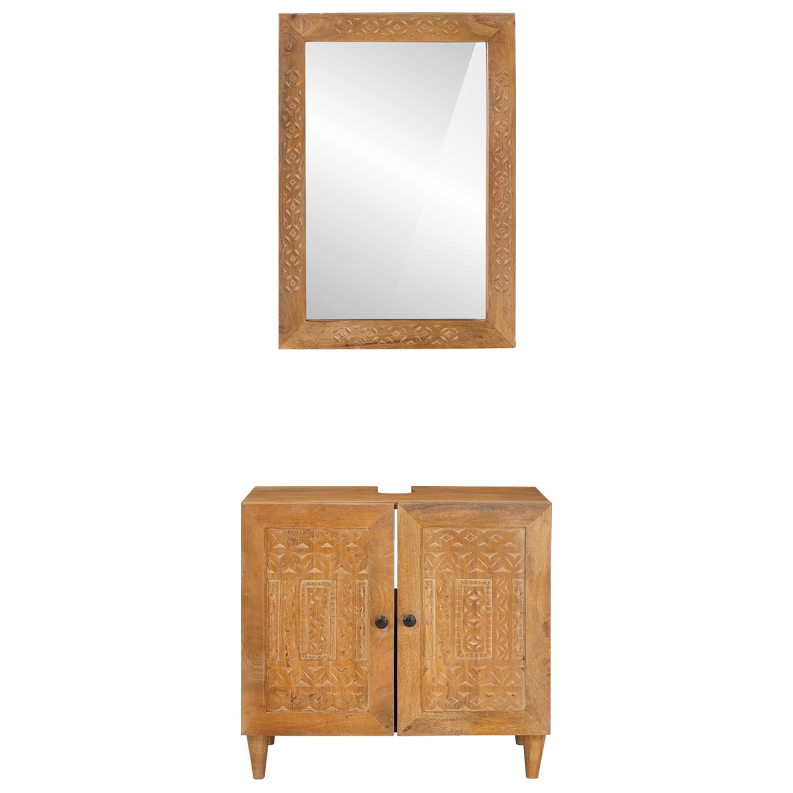 Bathroom Furniture Set 2 pcs Brown Engineered Wood