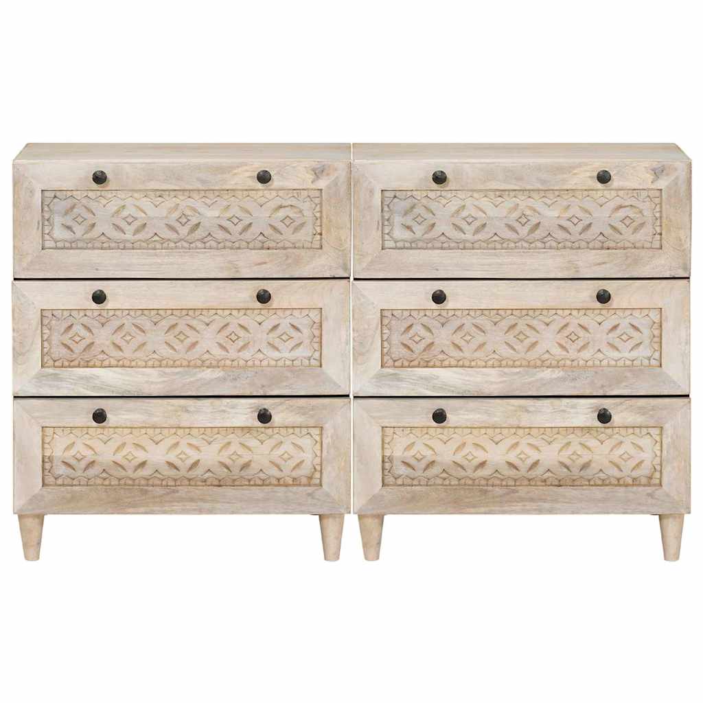 Sideboard 2 pcs 120 x 33.5 x 75 cm Solid mango wood White