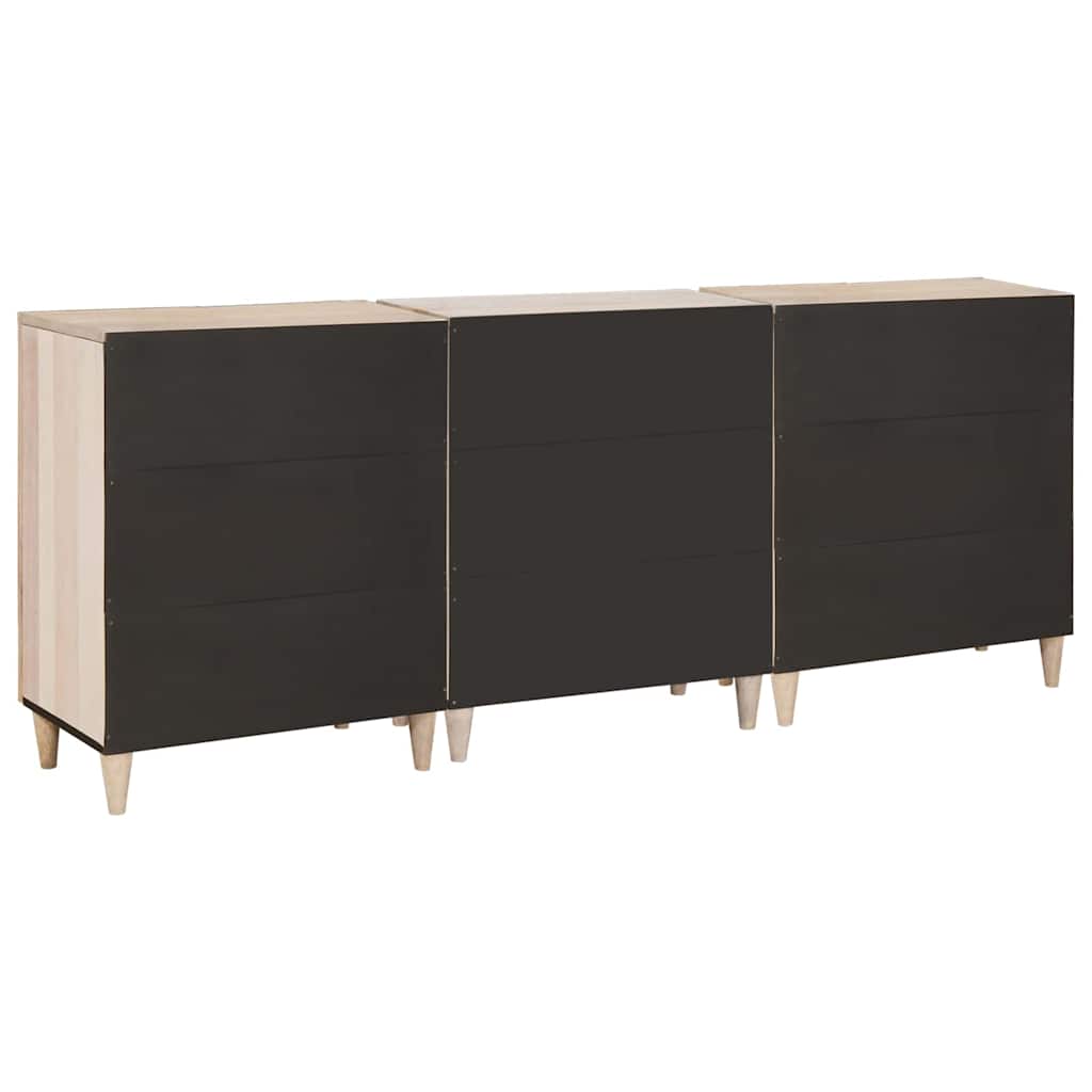 Sideboard 3 pcs 180 x 33.5 x 75 cm Solid mango wood White