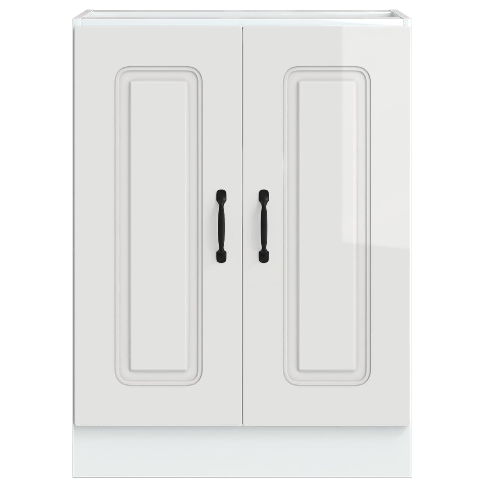 Sink Base Cabinet "Kalmar" High Gloss White 60x46x81.5 cm