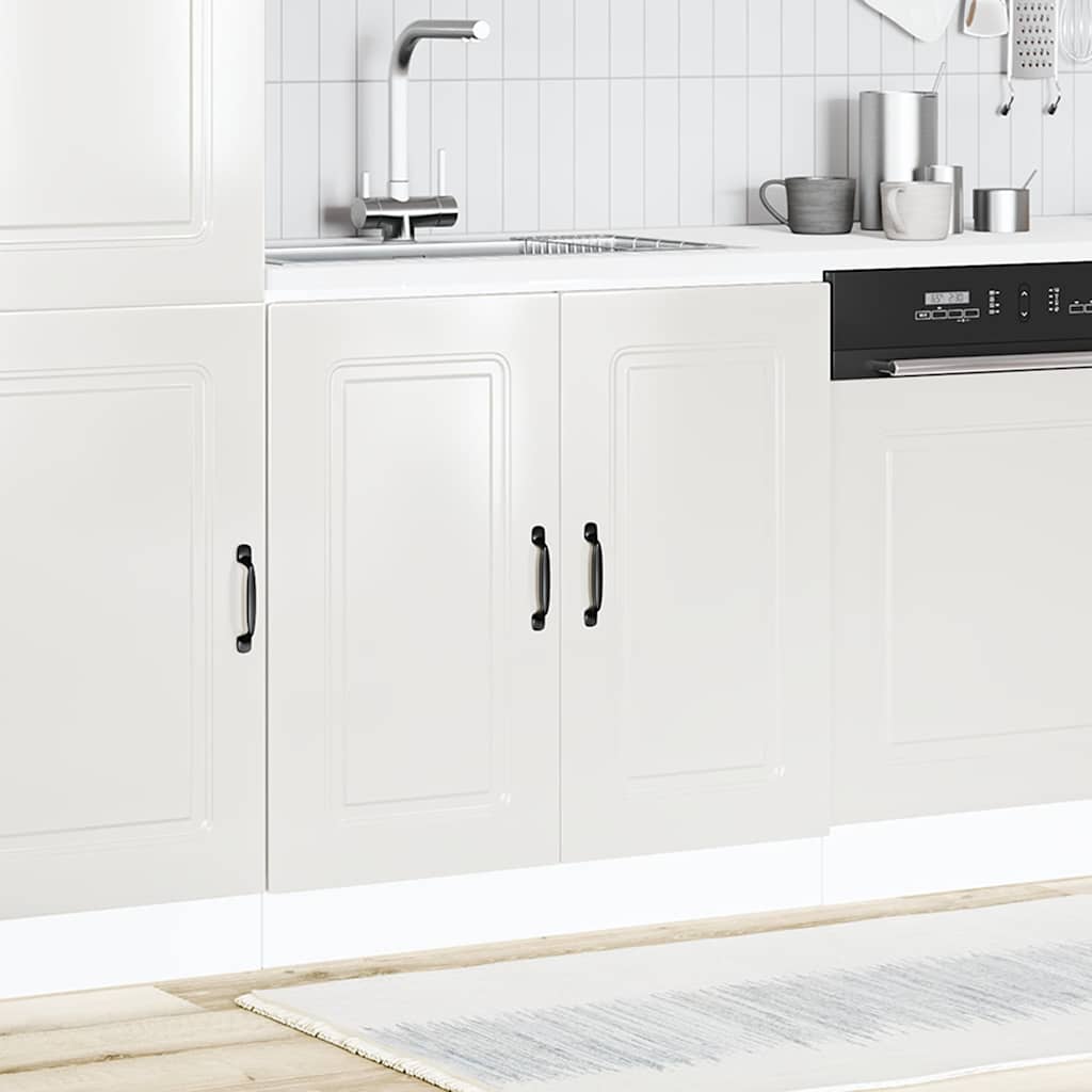 Sink Base Cabinet "Kalmar" High Gloss White 80x46x81.5 cm