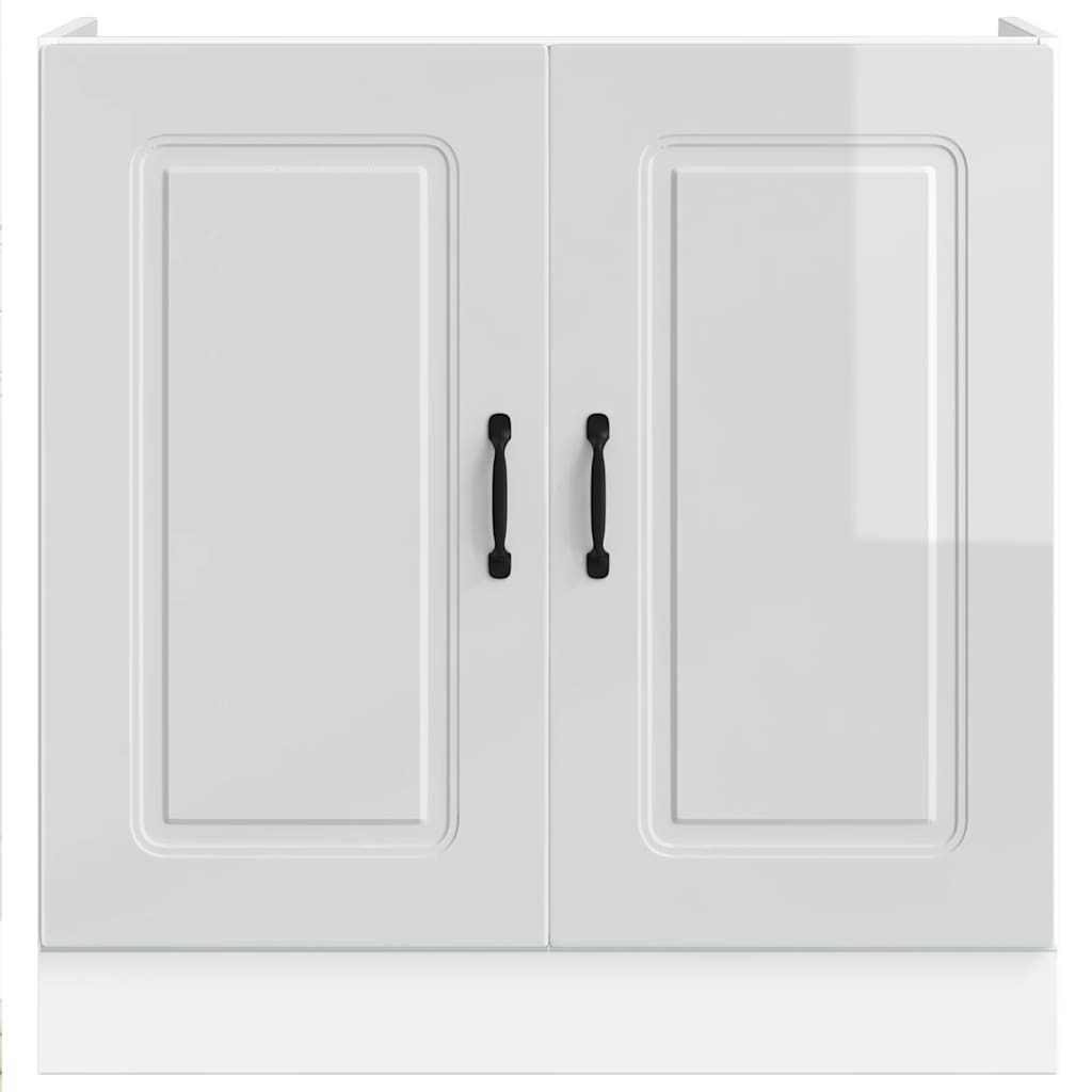 Sink Base Cabinet "Kalmar" High Gloss White 80x46x81.5 cm