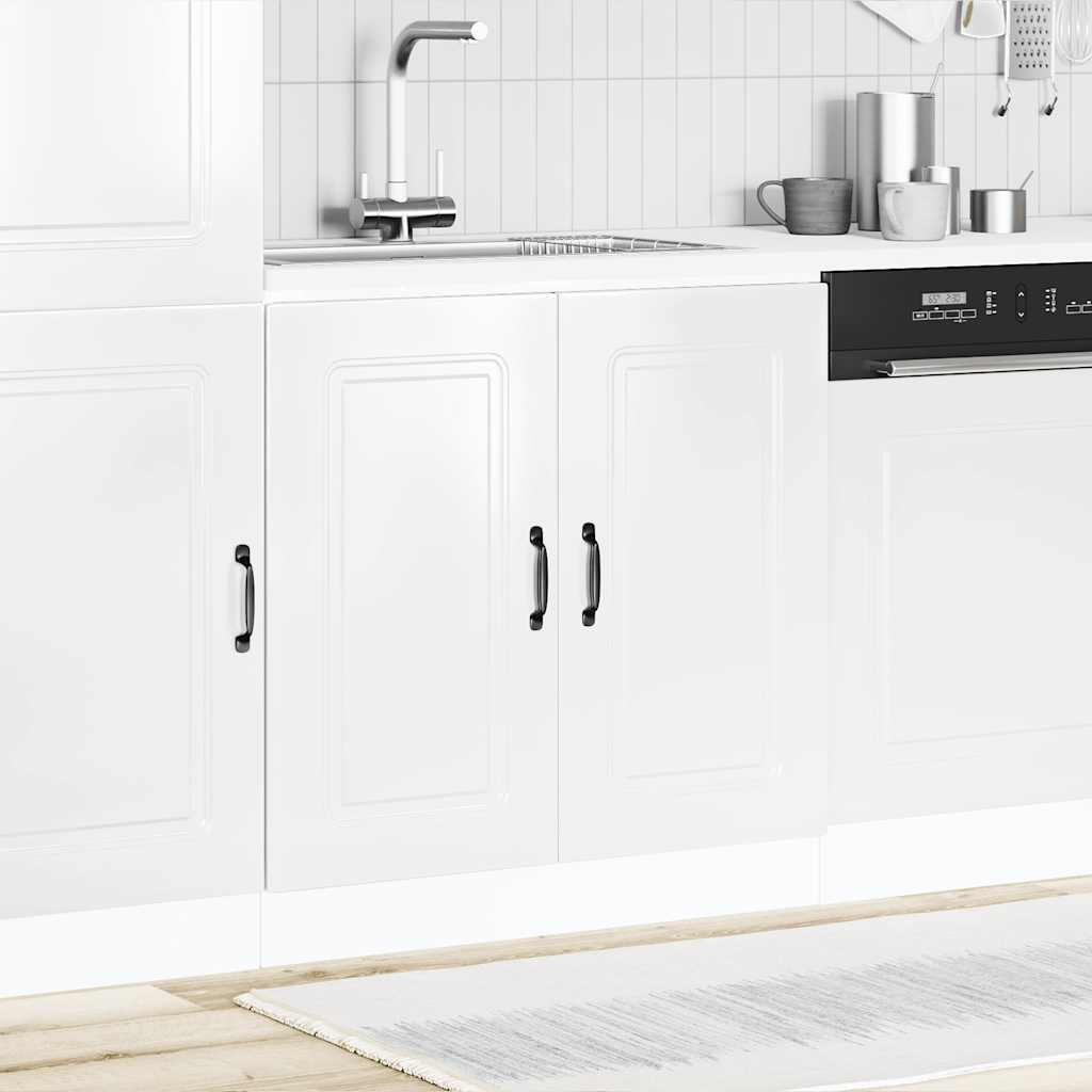 Sink Base Cabinet "Kalmar" High Gloss White 80x46x81.5 cm