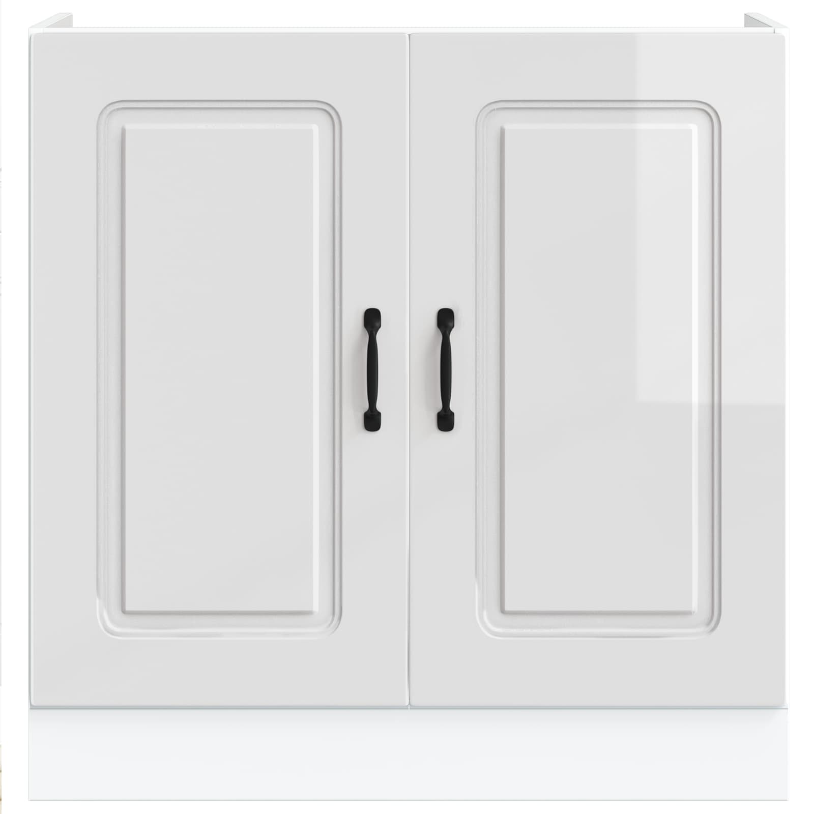 Sink Base Cabinet "Kalmar" High Gloss White 80x46x81.5 cm