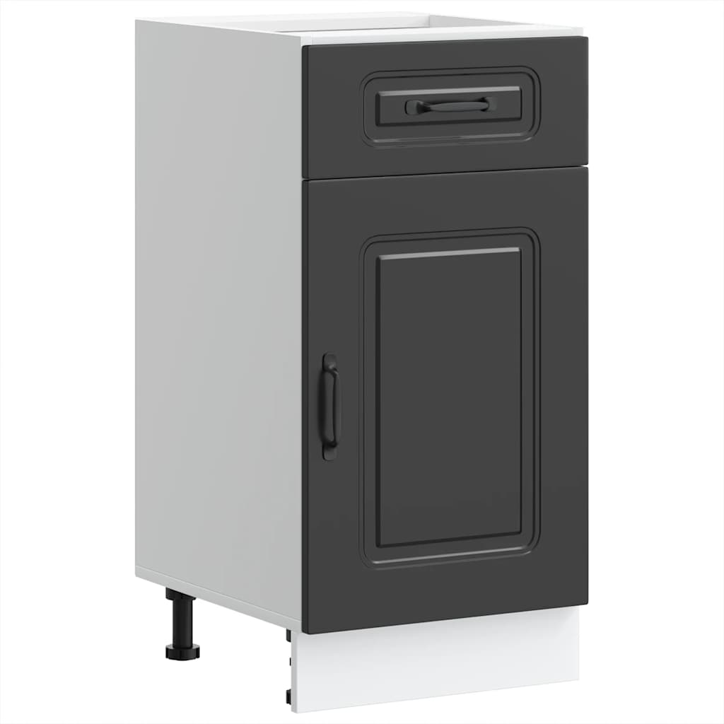 Kitchen Base Cabinet "Kalmar" Black Engineered Wood