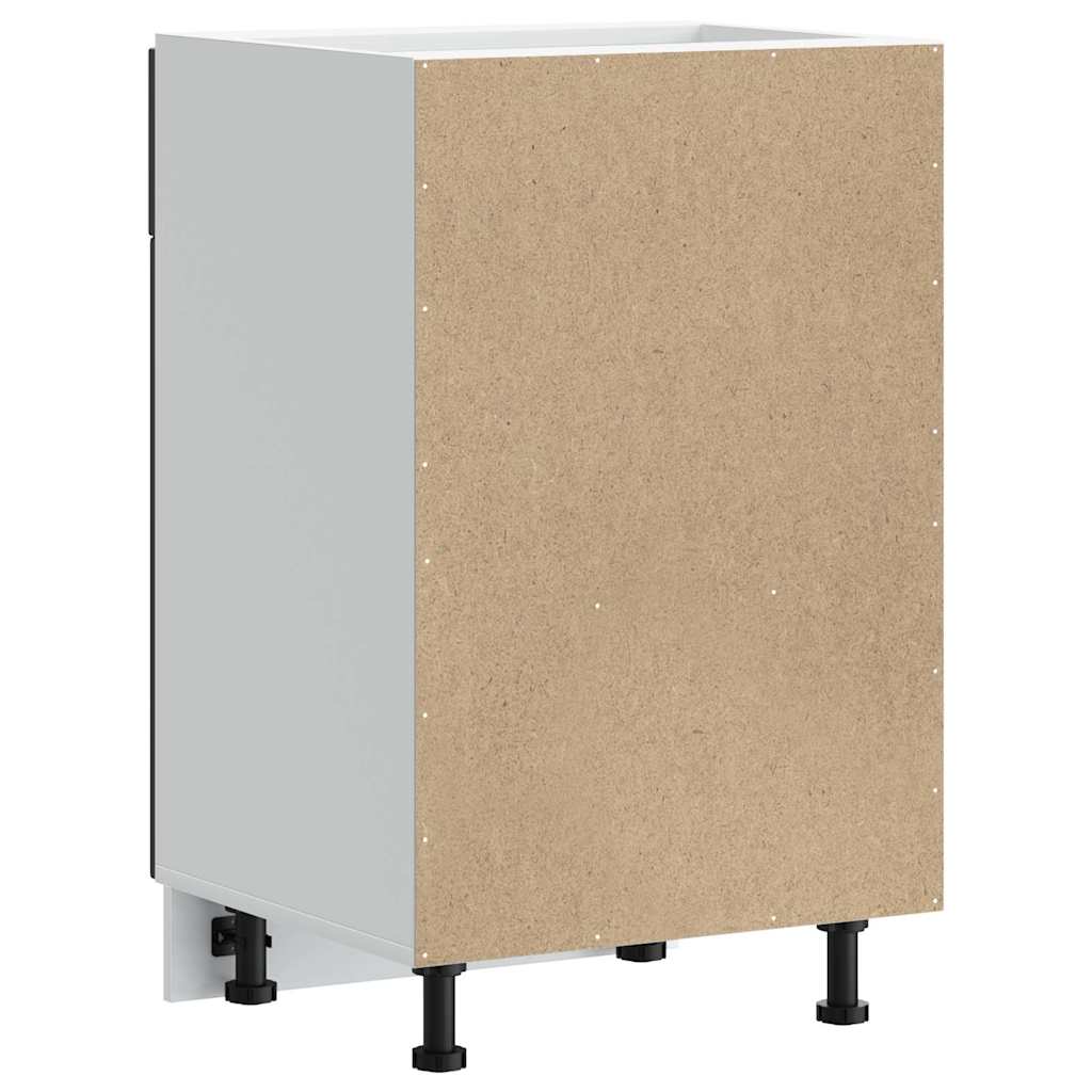 Kitchen Base Cabinet "Kalmar" Black Engineered Wood
