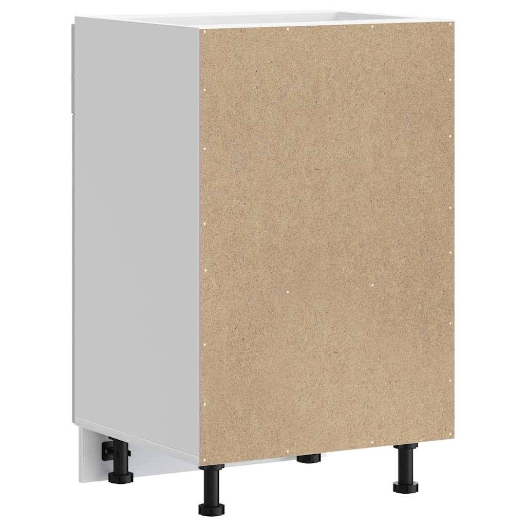 Kitchen Base Cabinet "Kalmar" High Gloss White Engineered Wood