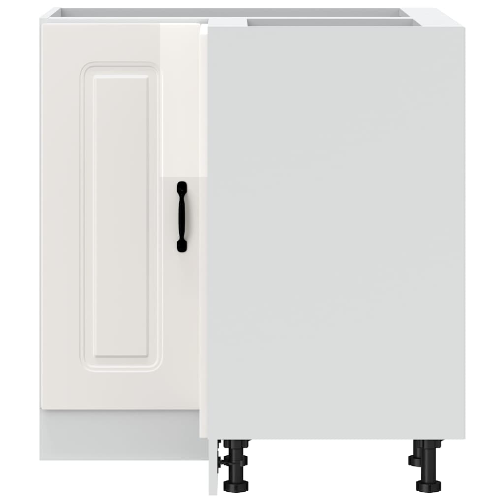Kitchen Corner Base Cabinet "Kalmar" High Gloss White
