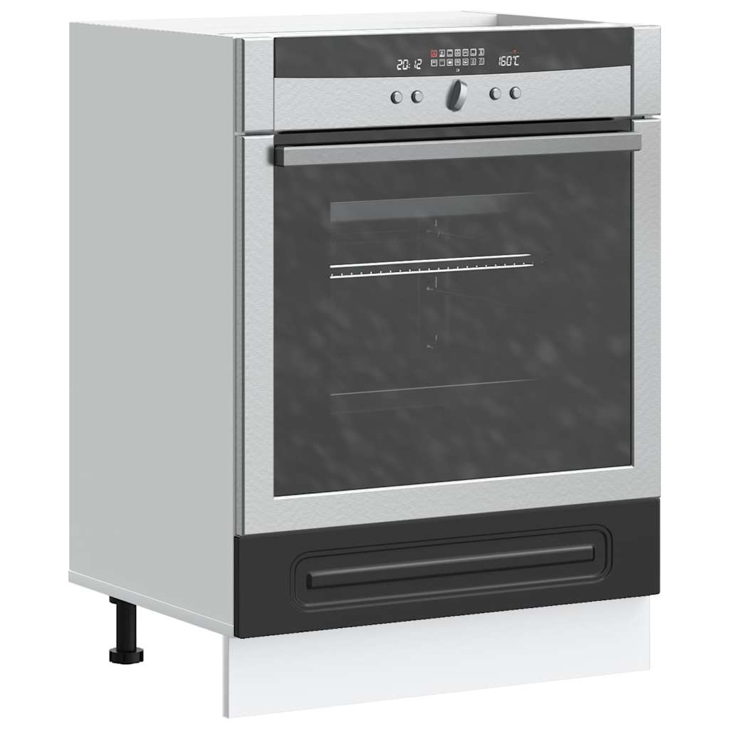 Oven Cabinet "Kalmar" Black Engineered Wood