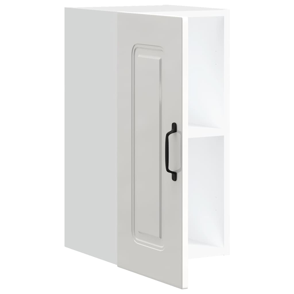 Kitchen Wall Cabinet "Kalmar" High Gloss White Engineered Wood