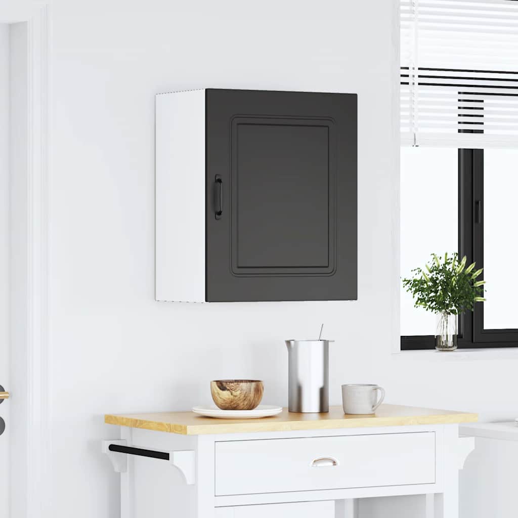 Kitchen Wall Cabinet "Kalmar" Black Engineered Wood