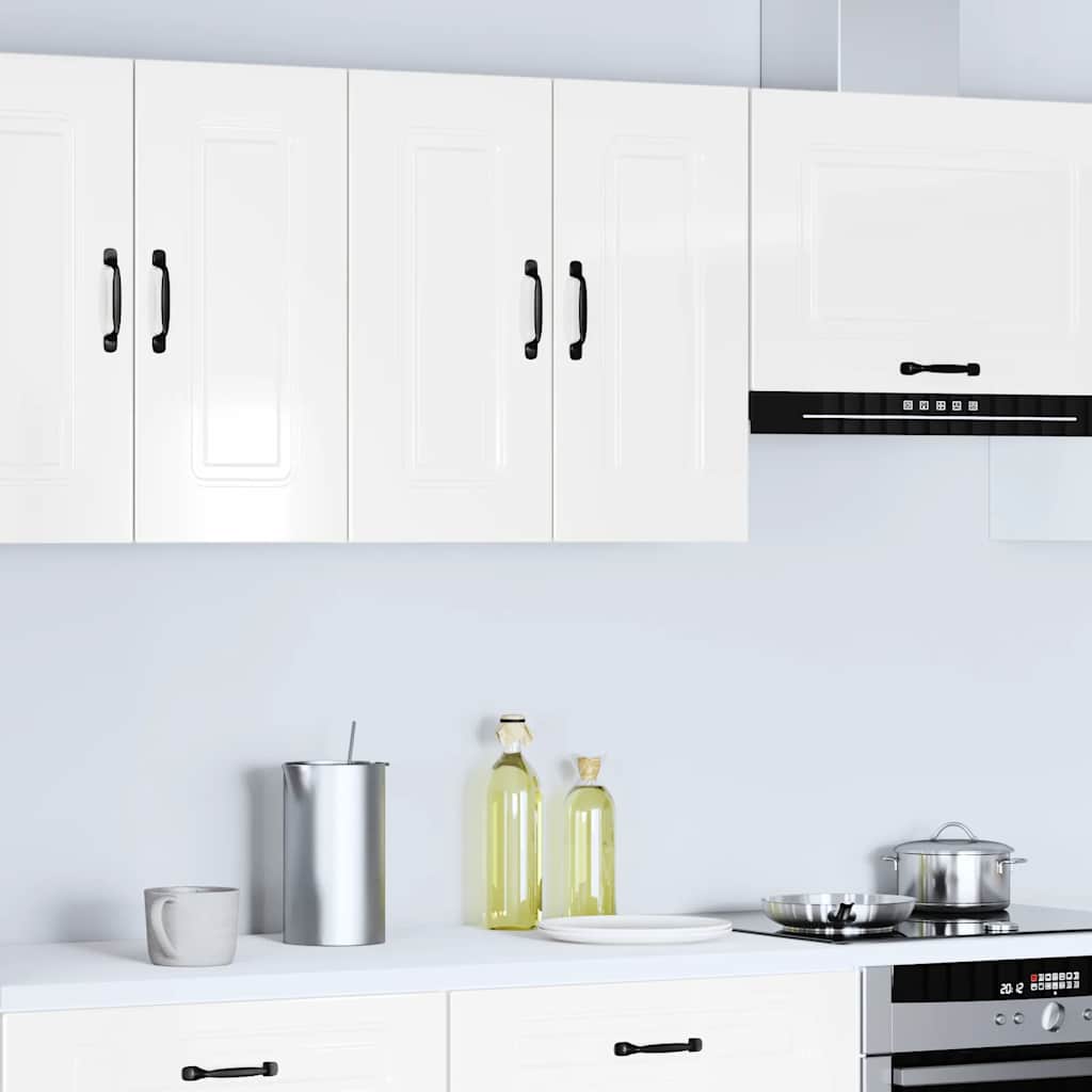 Kitchen Wall Cabinet "Kalmar" High Gloss White Engineered Wood