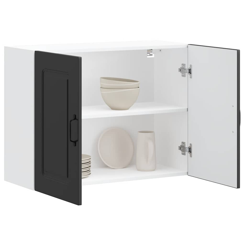 Kitchen Wall Cabinet "Kalmar" Black Engineered Wood