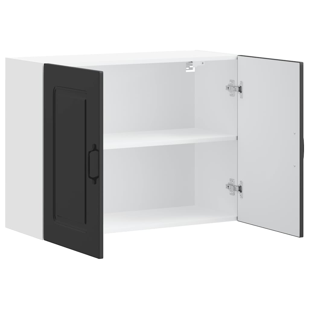 Kitchen Wall Cabinet "Kalmar" Black Engineered Wood