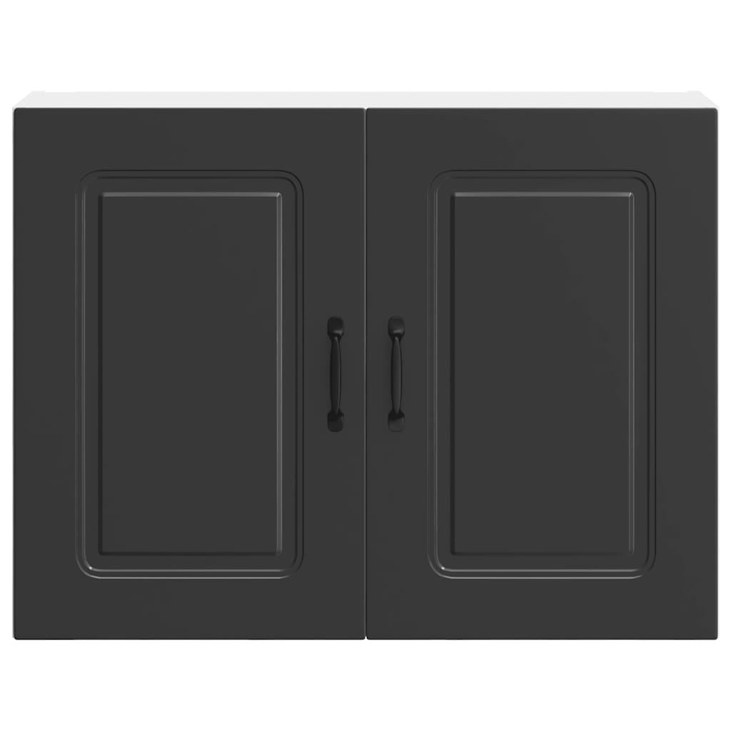 Kitchen Wall Cabinet "Kalmar" Black Engineered Wood
