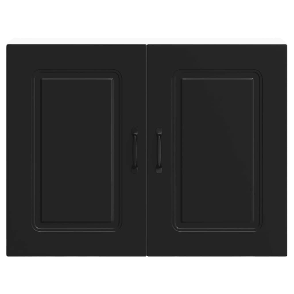 Kitchen Wall Cabinet "Kalmar" Black Engineered Wood