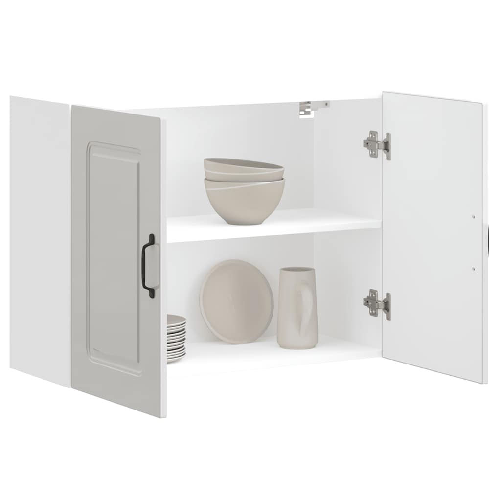 Kitchen Wall Cabinet "Kalmar" High Gloss White Engineered Wood