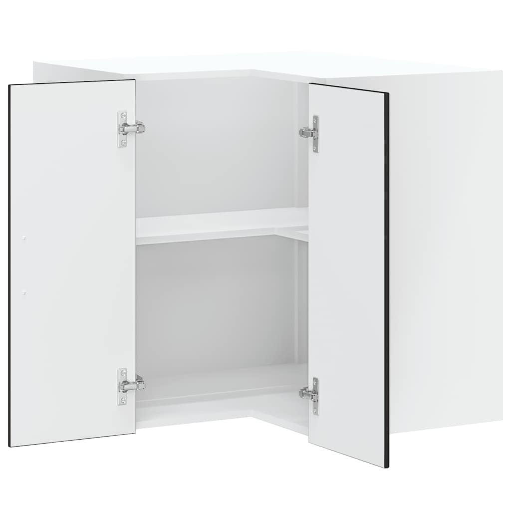 Kitchen Wall Corner Cabinet "Kalmar" Black Engineered Wood