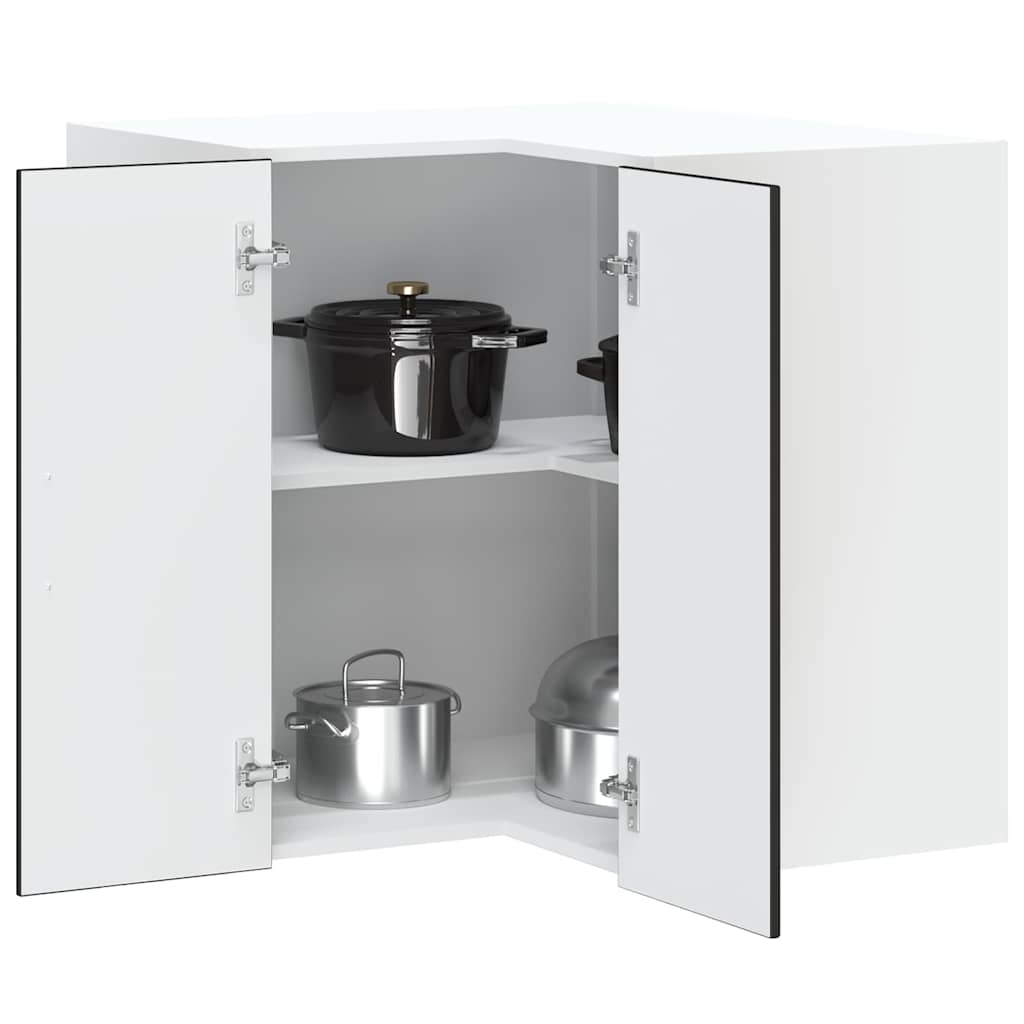 Kitchen Wall Corner Cabinet "Kalmar" Black Engineered Wood