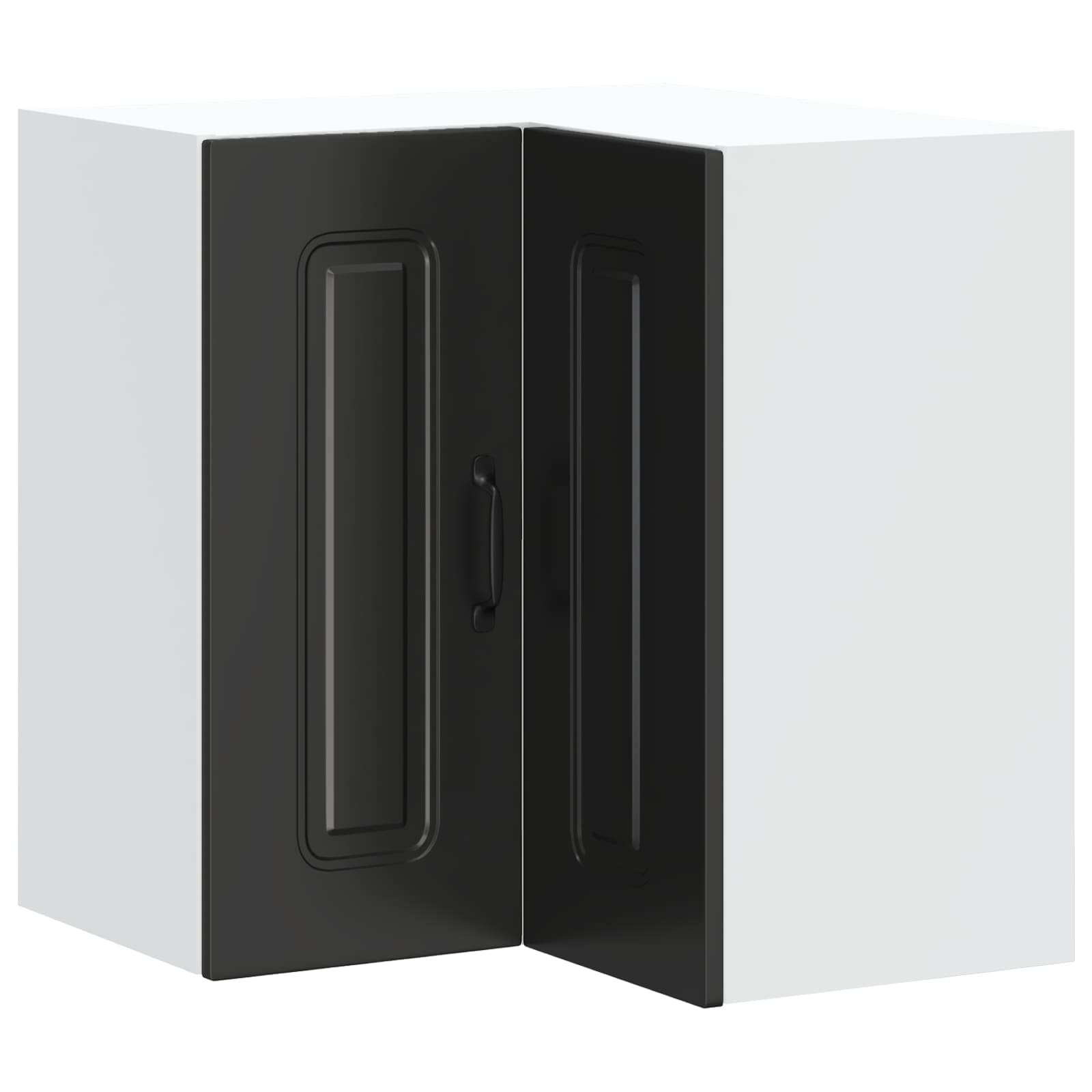 Kitchen Wall Corner Cabinet "Kalmar" Black Engineered Wood