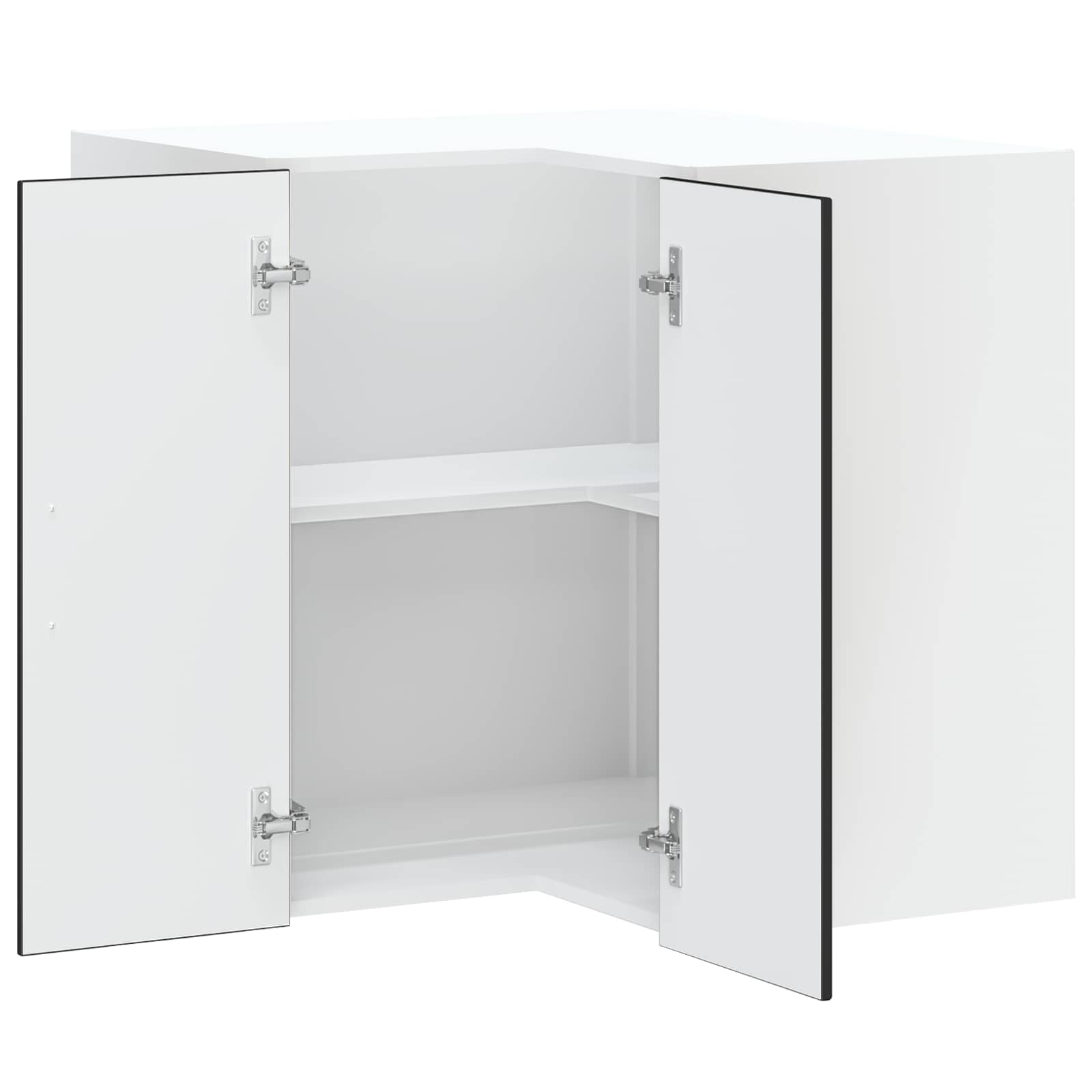 Kitchen Wall Corner Cabinet "Kalmar" Black Engineered Wood