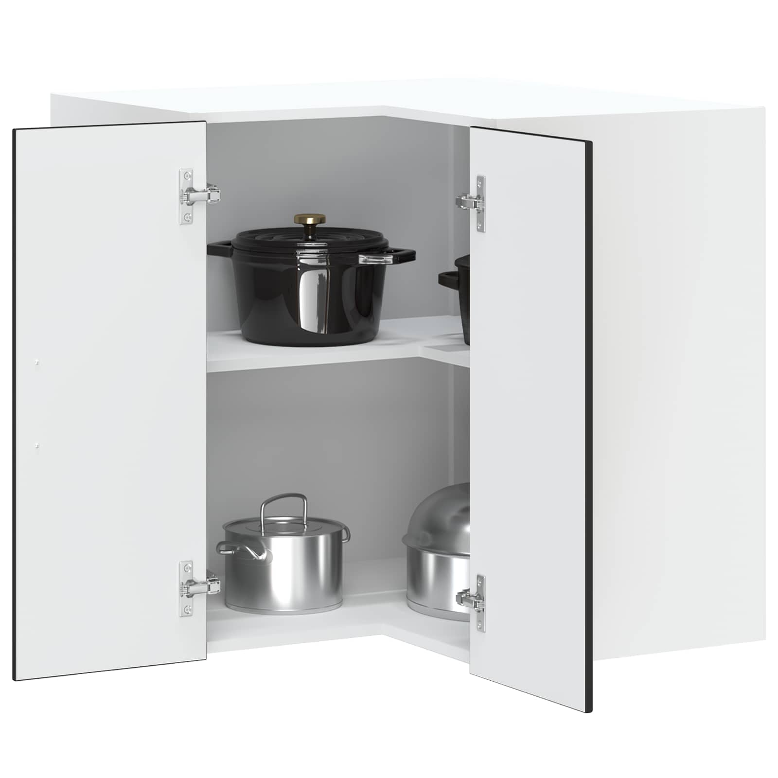 Kitchen Wall Corner Cabinet "Kalmar" Black Engineered Wood
