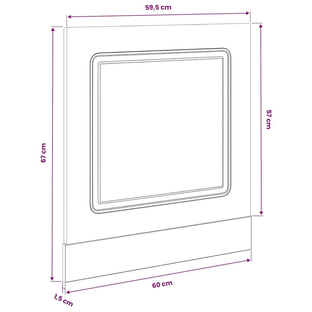 Dishwasher Panel Kalmar Black 60x1,5x57 cm Engineered Wood