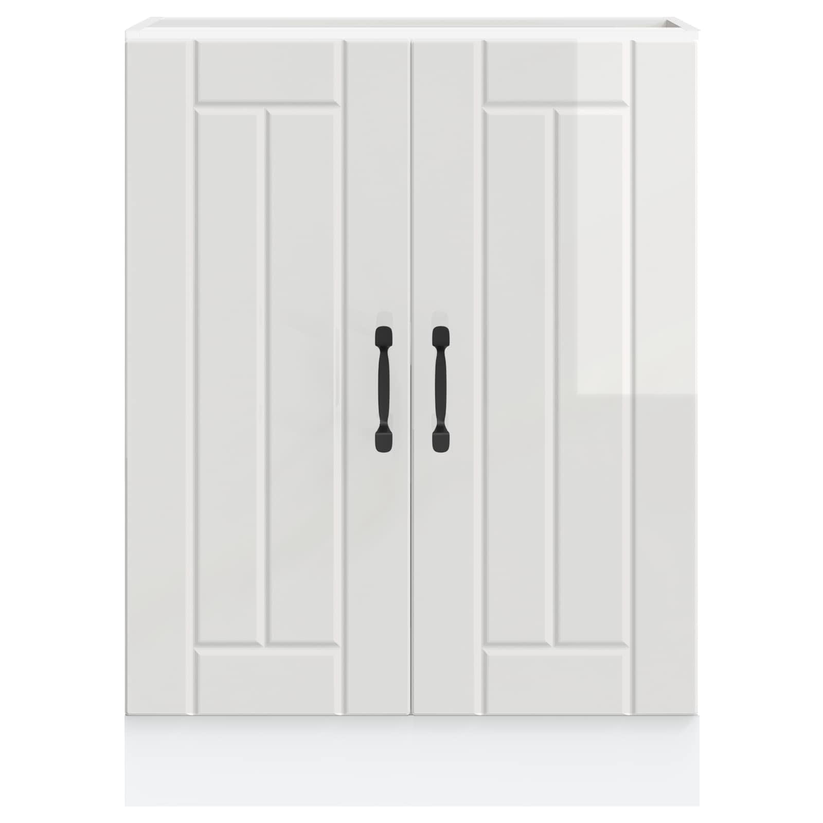 Sink Base Cabinet "Lucca" High Gloss White Engineered Wood