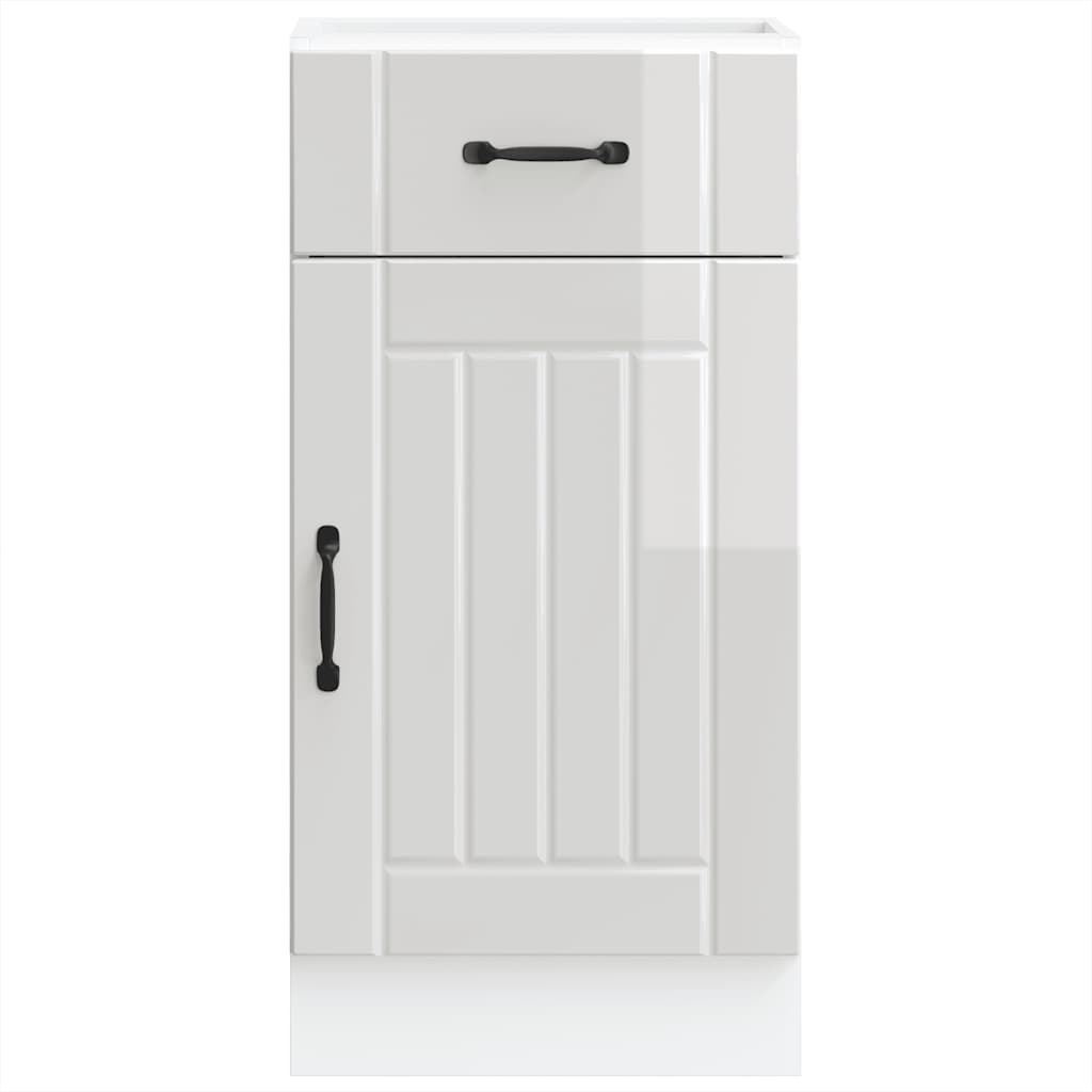 Kitchen Base Cabinet "Lucca" High Gloss White Engineered Wood