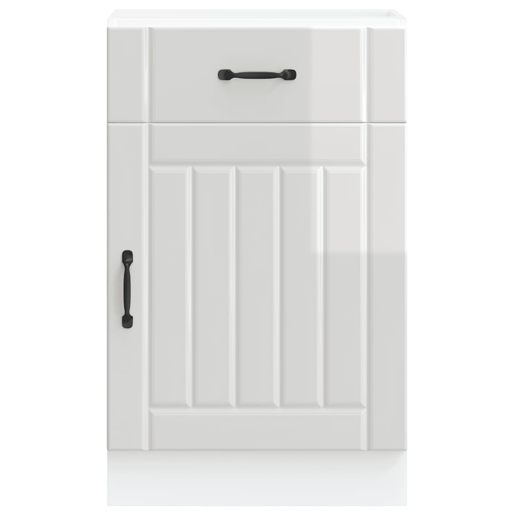 Kitchen Base Cabinet "Lucca" High Gloss White Engineered Wood