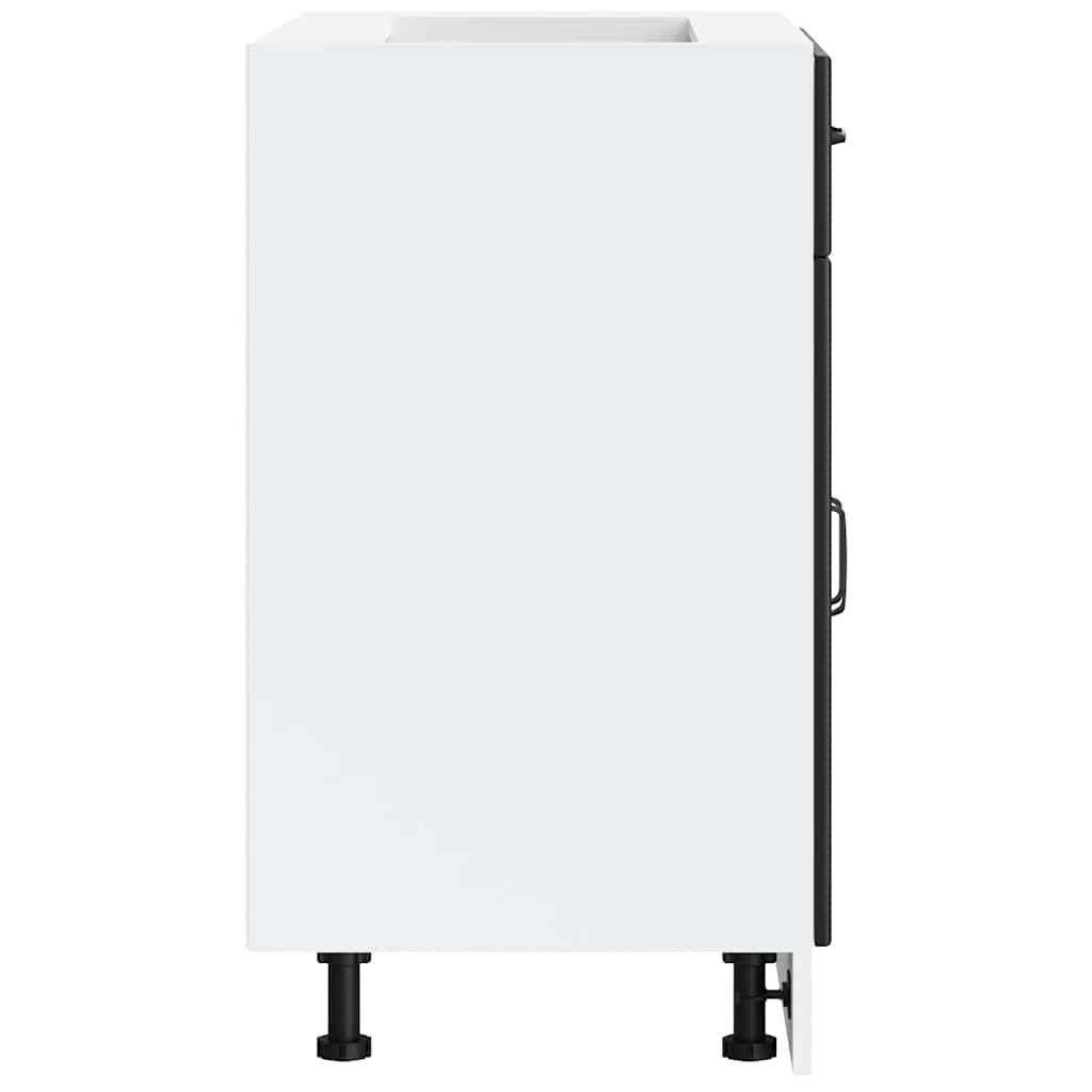 Kitchen Base Cabinet "Lucca" Black Engineered Wood