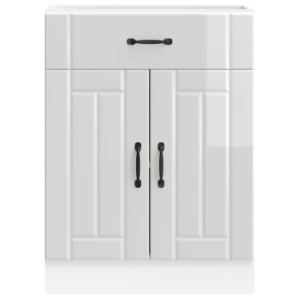 Kitchen Base Cabinet "Lucca" High Gloss White Engineered Wood