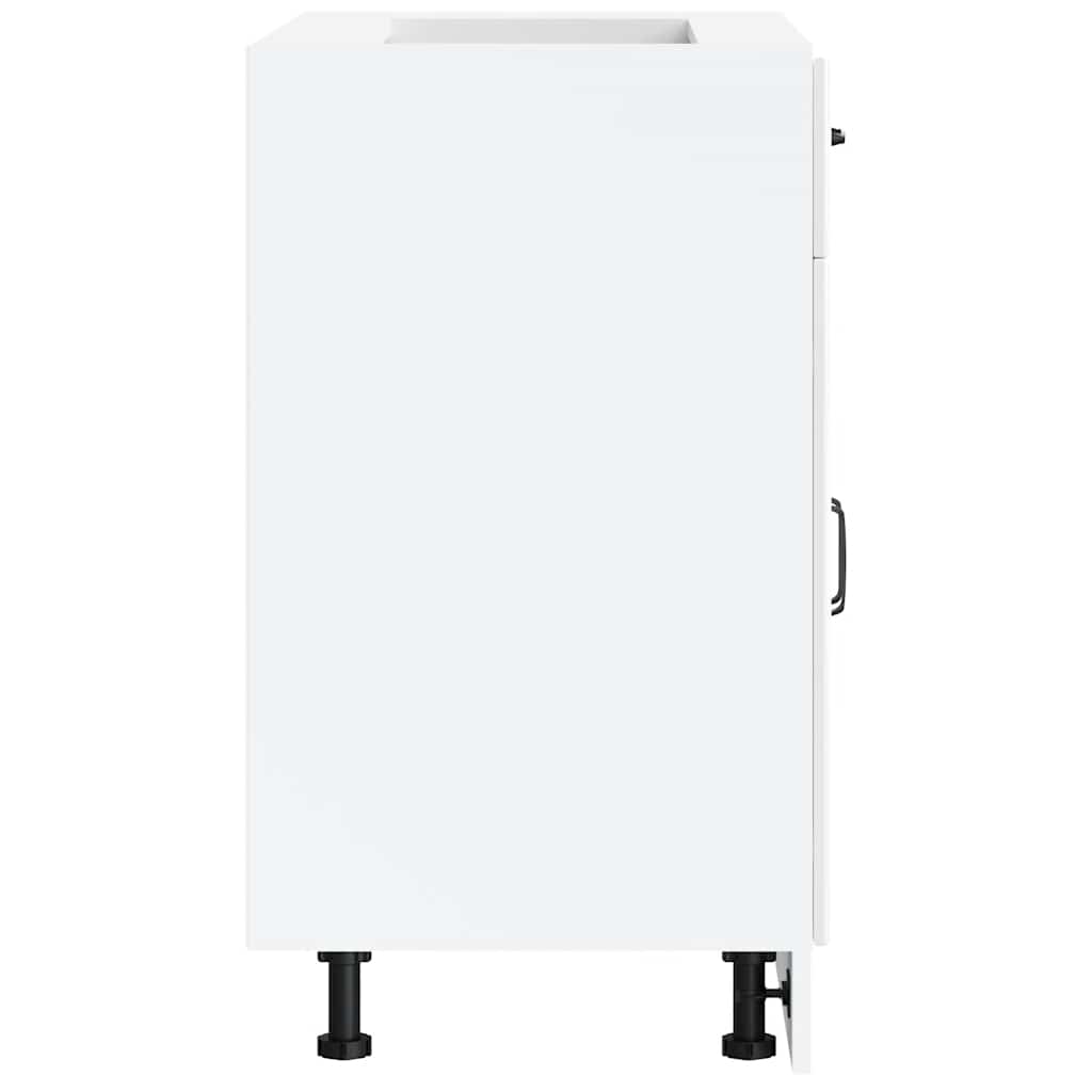 Kitchen Base Cabinet "Lucca" High Gloss White Engineered Wood