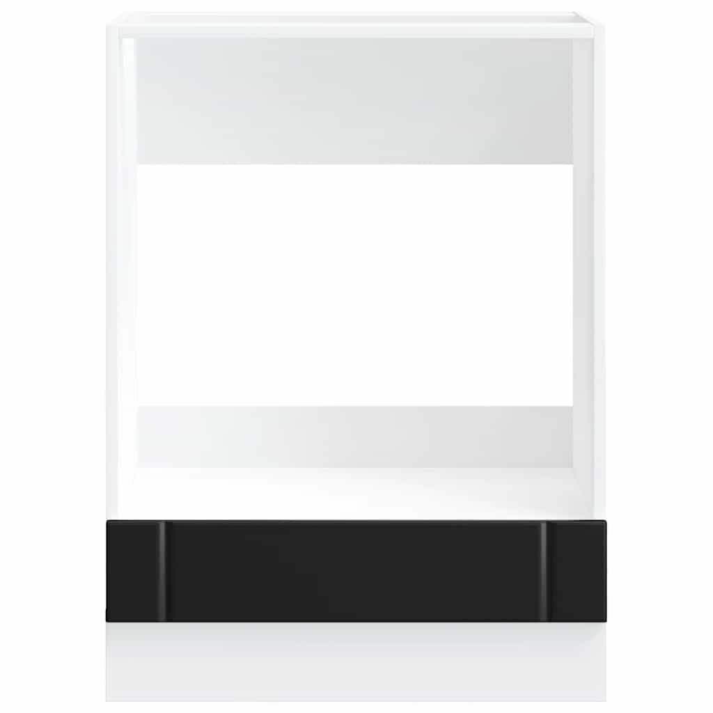 Oven Cabinet "Lucca" Black Engineered Wood