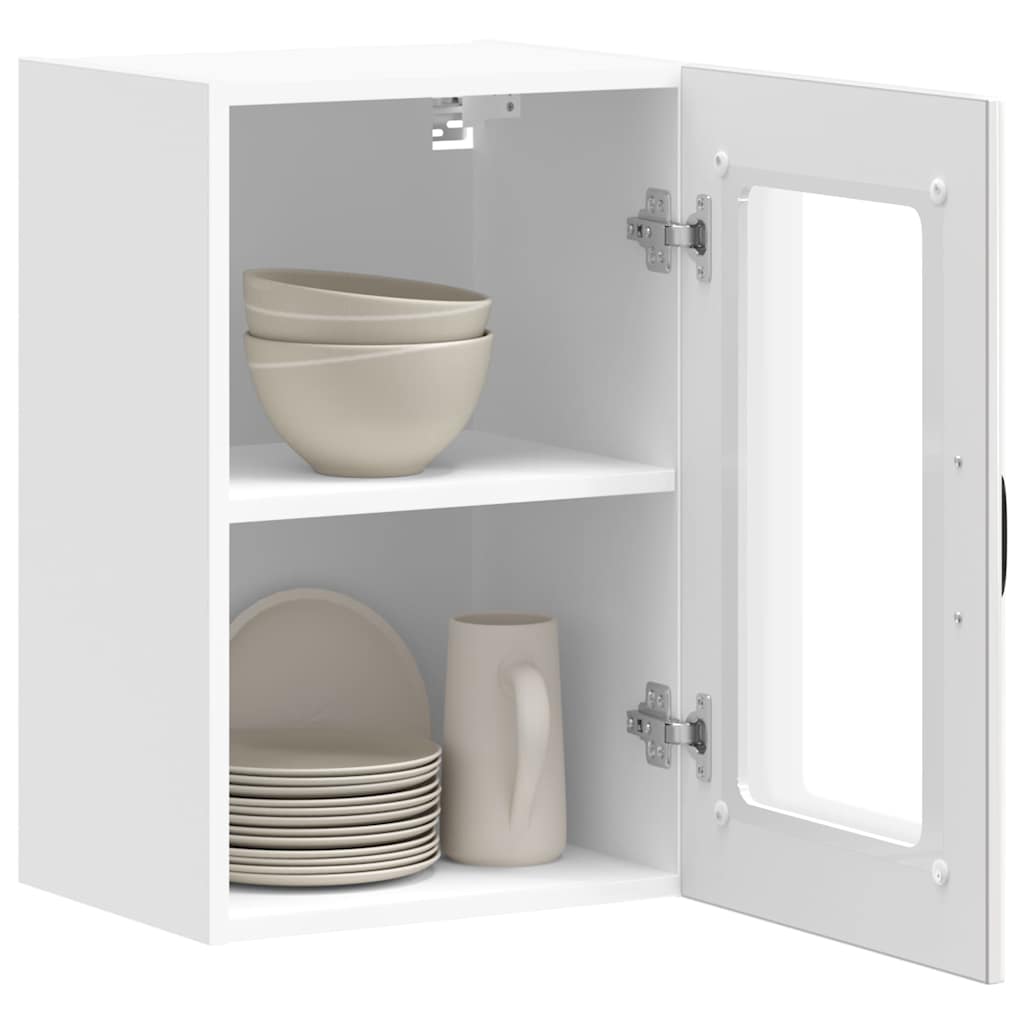 Kitchen Wall Cabinet with Glass Door "Lucca" High Gloss White