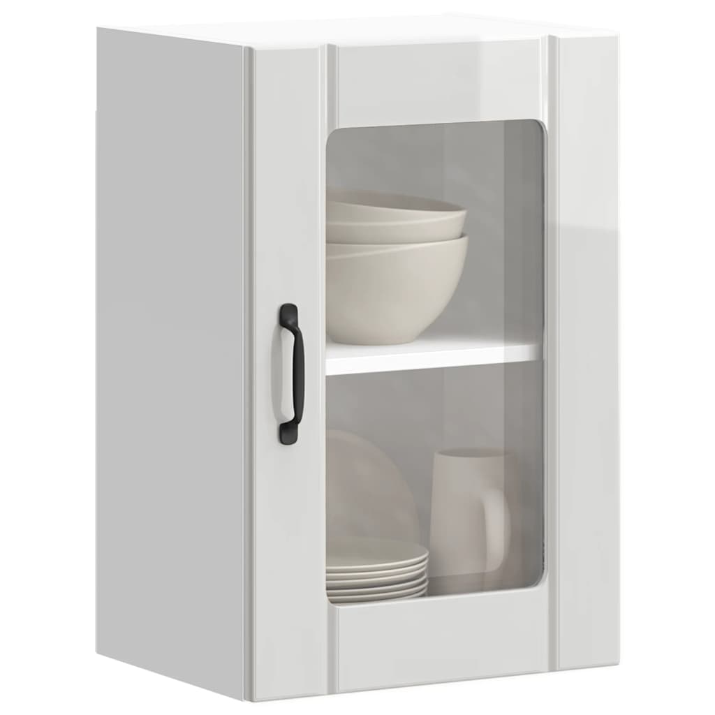 Kitchen Wall Cabinet with Glass Door "Lucca" High Gloss White