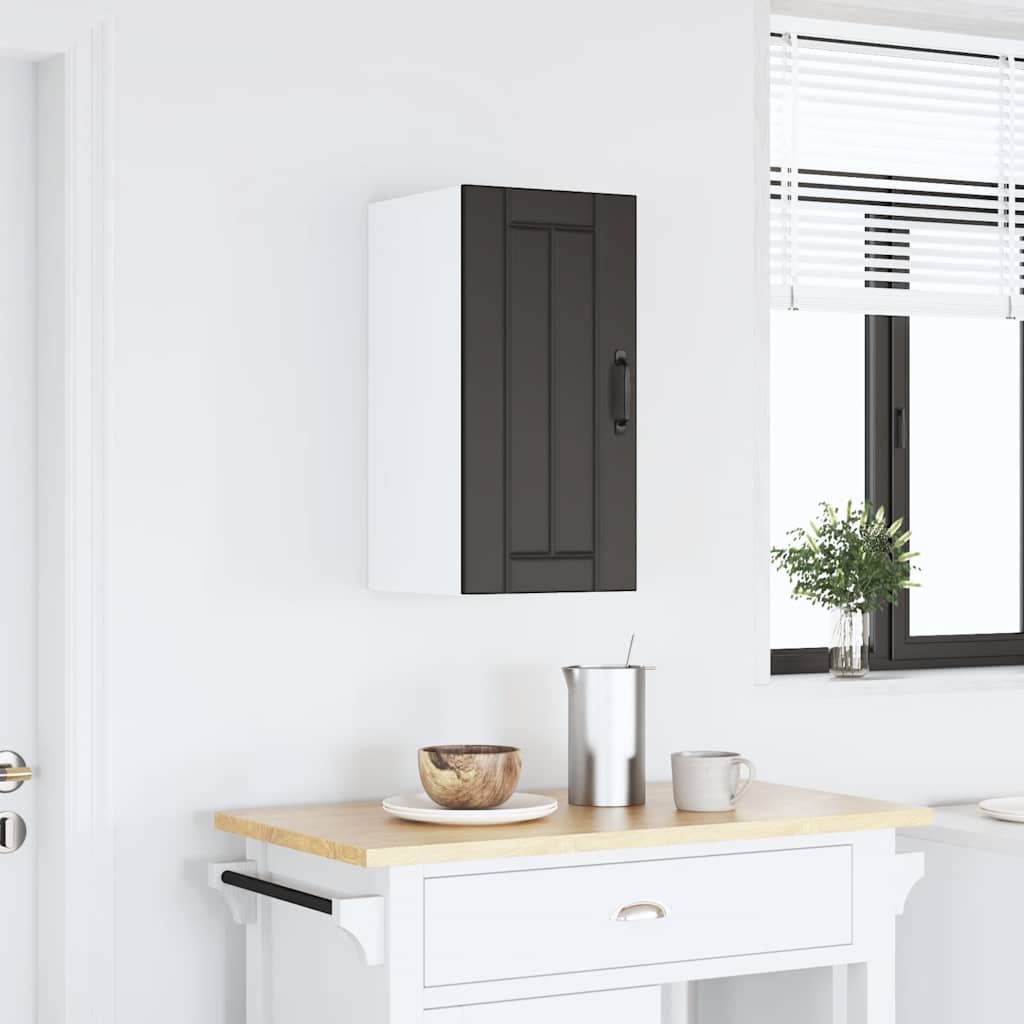 Kitchen Wall Cabinet "Lucca" Black Engineered Wood