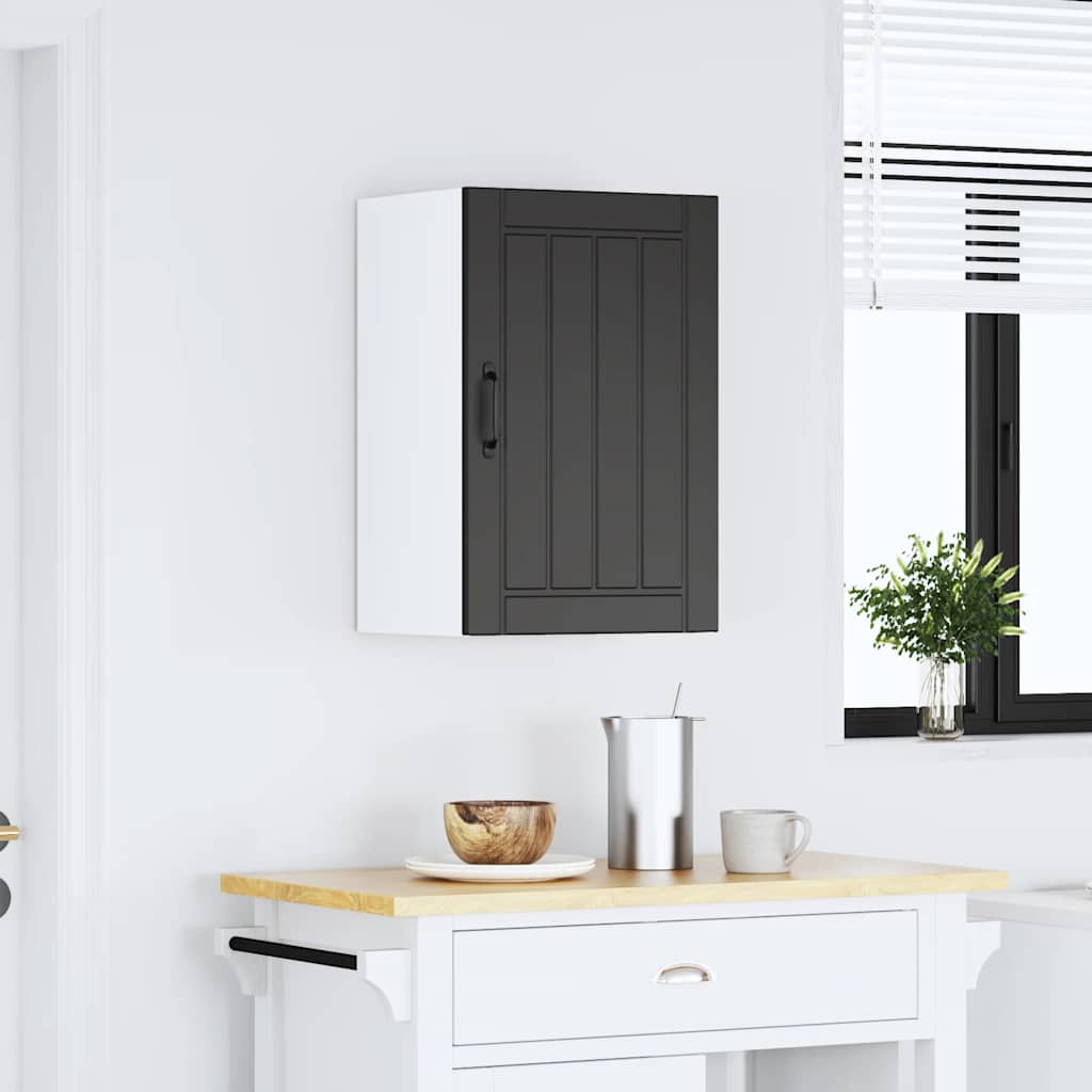 Kitchen Wall Cabinet "Lucca" Black Engineered Wood