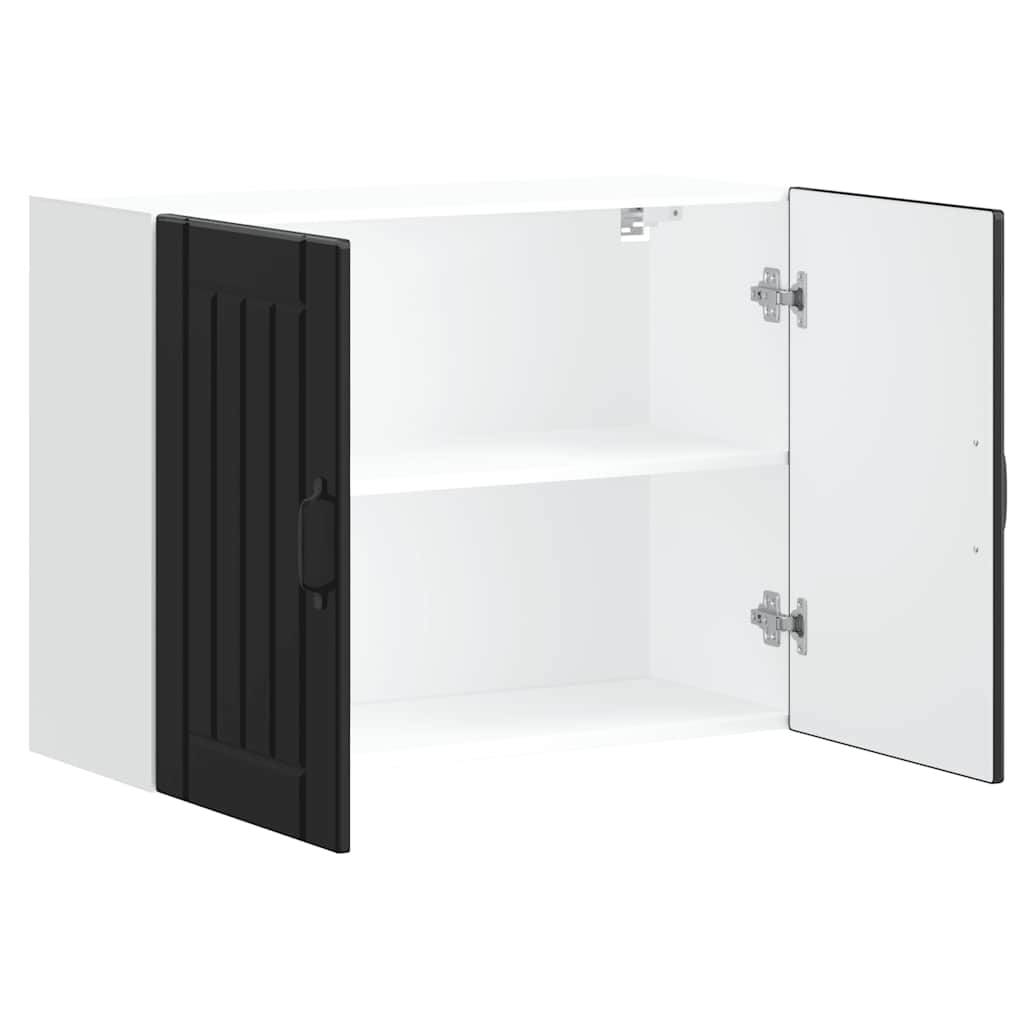 Kitchen Wall Cabinet "Lucca" Black Engineered Wood