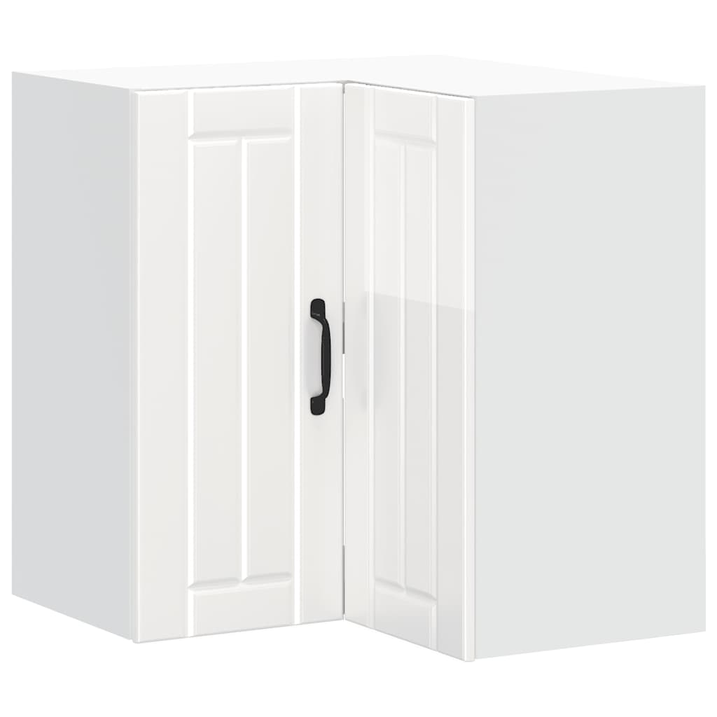 Kitchen Wall Corner Cabinet "Lucca" High Gloss White Engineered Wood