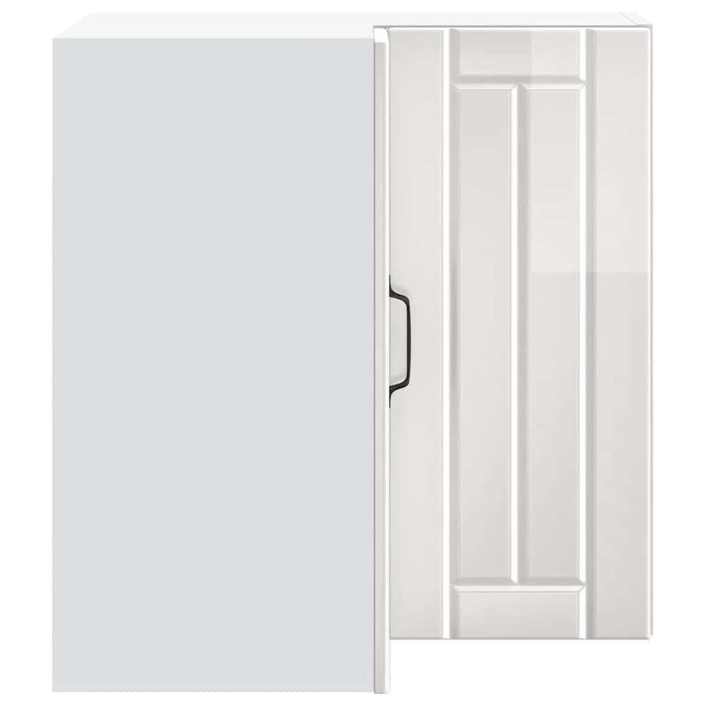 Kitchen Wall Corner Cabinet "Lucca" High Gloss White Engineered Wood
