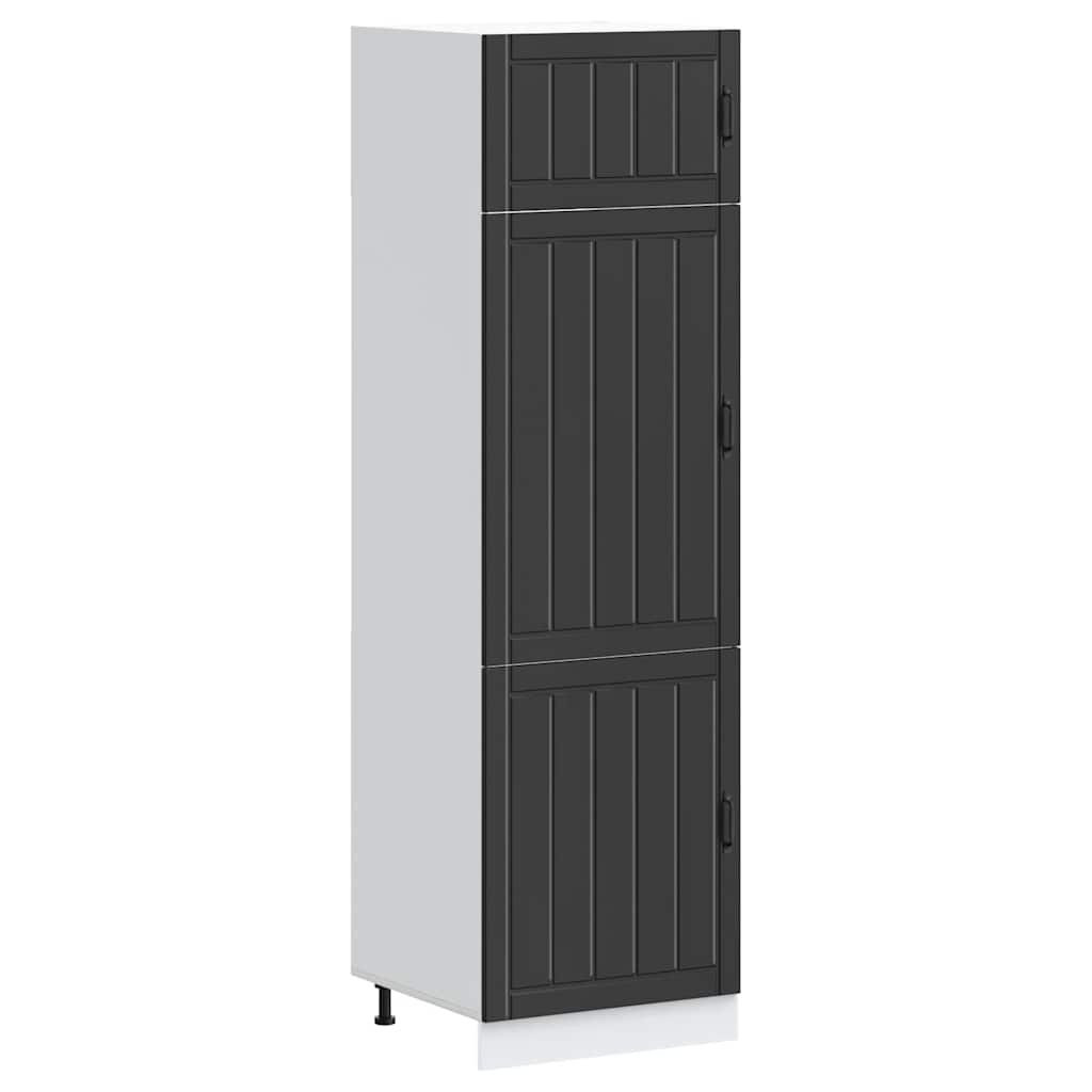 Kitchen Cupboard "Lucca" Black Engineered Wood