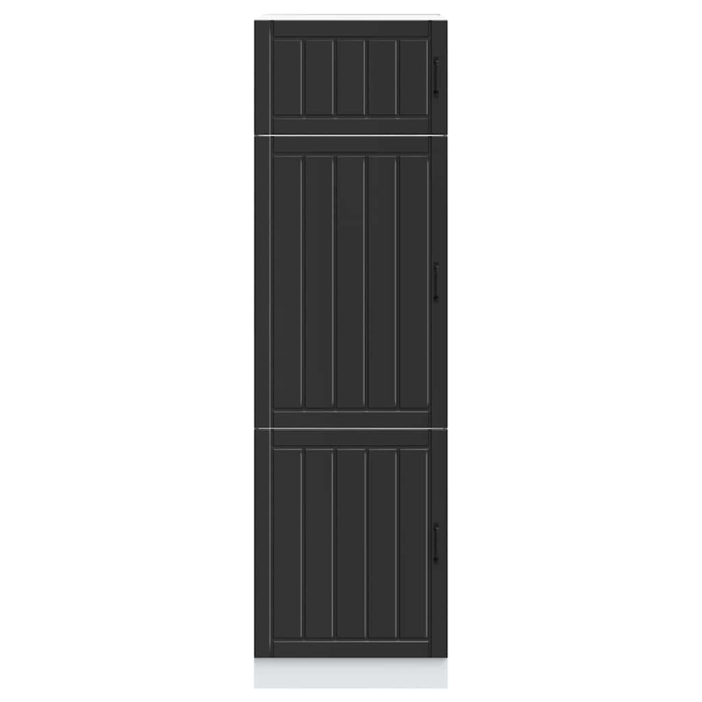 Kitchen Cupboard "Lucca" Black Engineered Wood