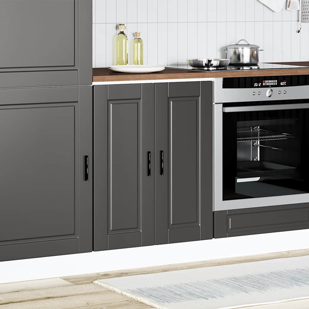 Kitchen Base Cabinet "Porto" Black Engineered Wood